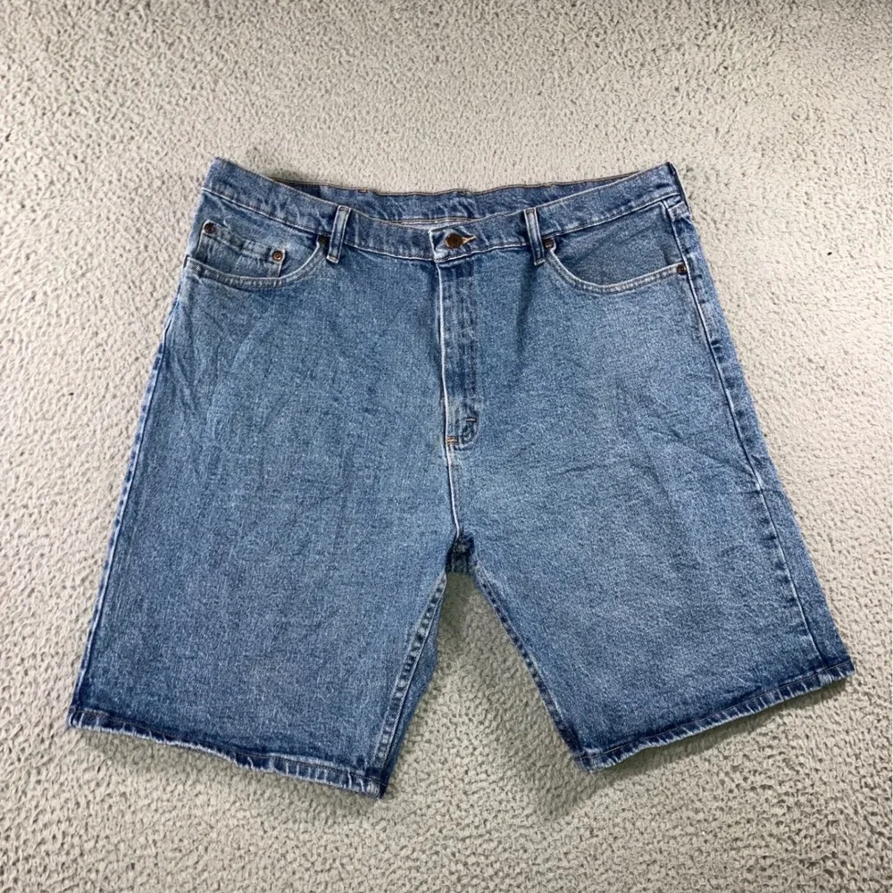 Wrangler Denim Shorts Men 40 Jorts Blue Medium‎ Wash Straight Baggy Skater y2k